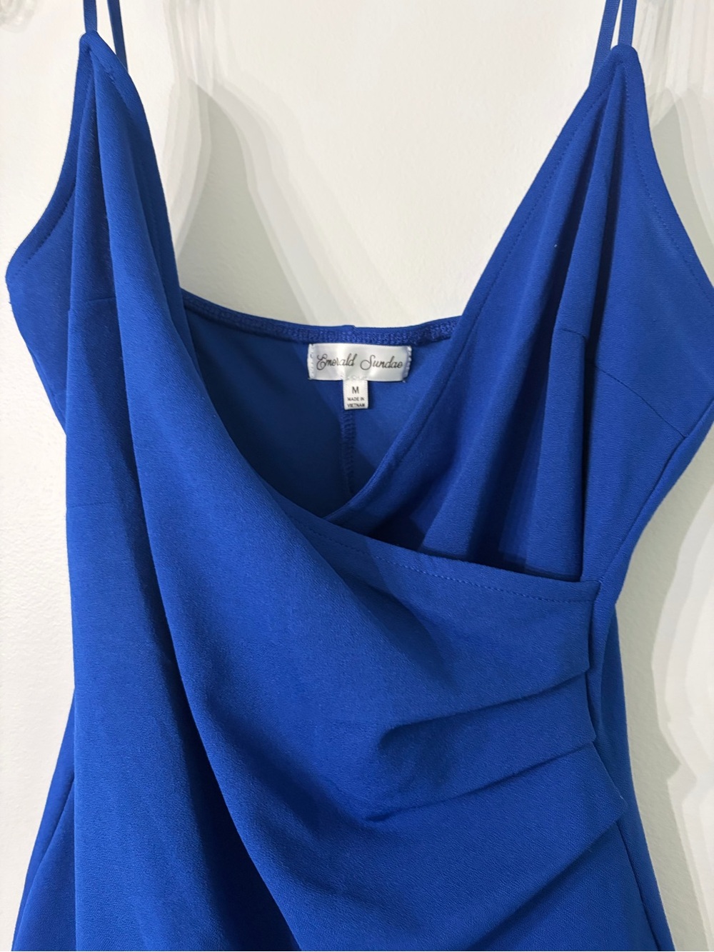 Emerald Sundae -Cobalt Blue Draped Slip Dress